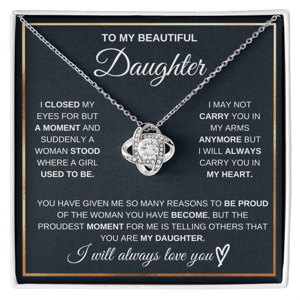 To My Daughter - Always Love - Love Knot Necklace - Halliday Gifts
