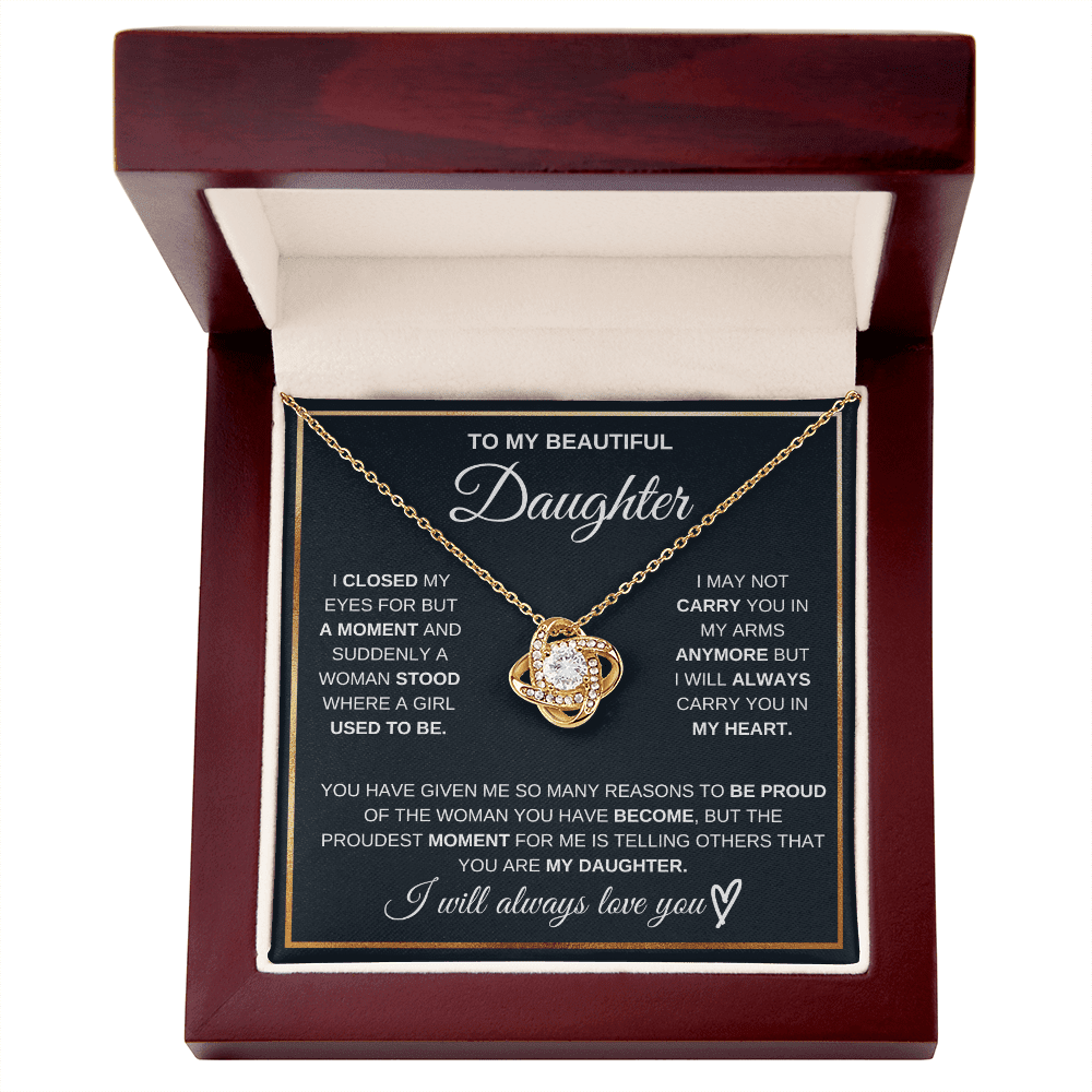 To My Daughter - Always Love - Love Knot Necklace - Halliday Gifts