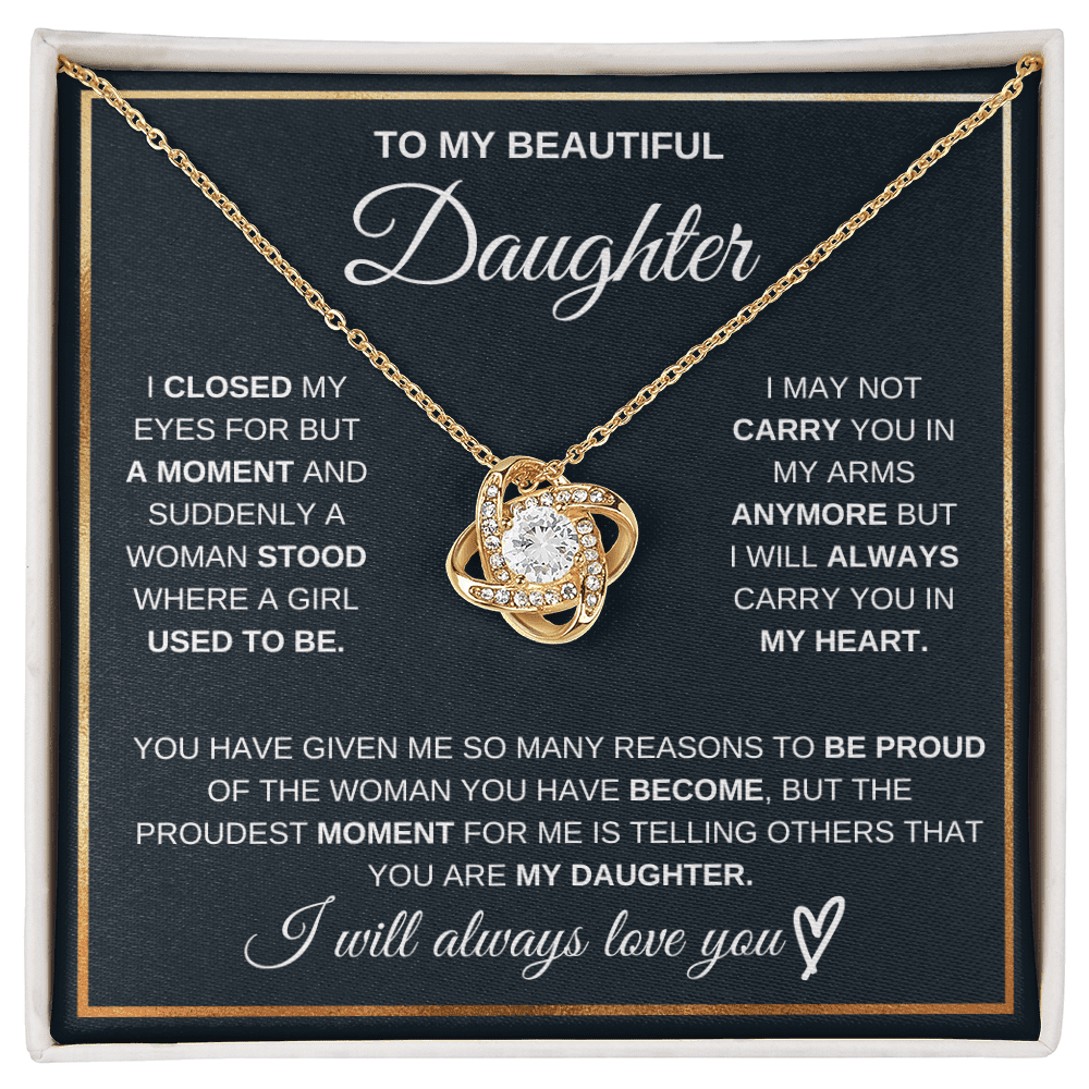 To My Daughter - Always Love - Love Knot Necklace - Halliday Gifts