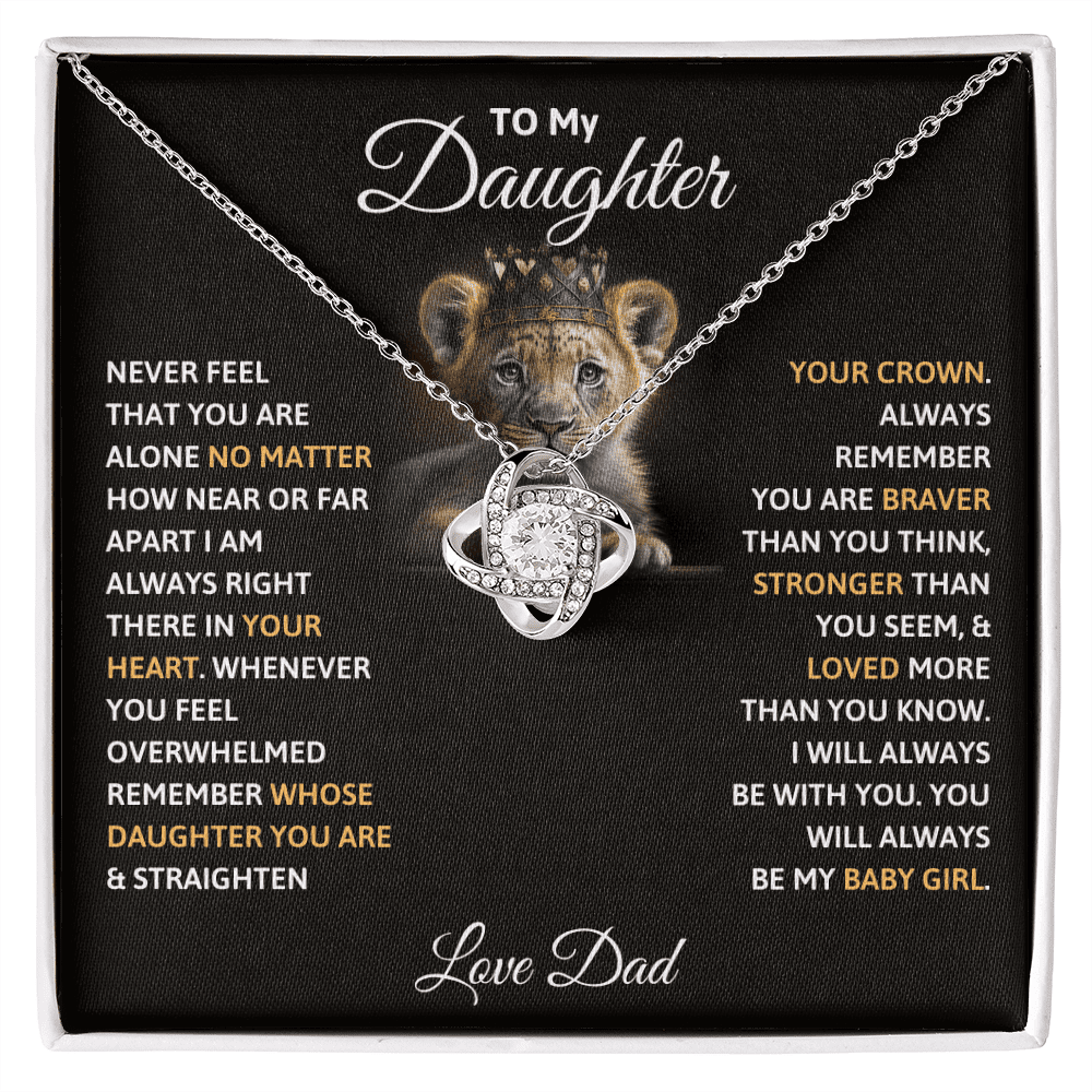To My Daughter - Always My Baby Girl - Love Knot Necklace - Halliday Gifts