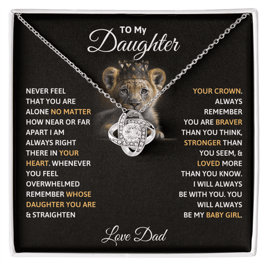 To My Daughter - Always My Baby Girl - Love Knot Necklace - Halliday Gifts