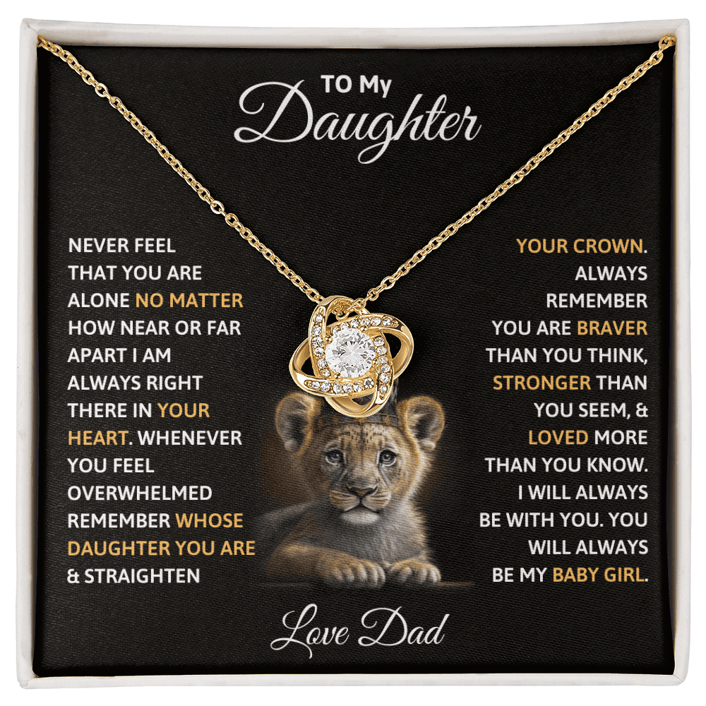 To My Daughter - Always My Baby Girl - Love Knot Necklace - Halliday Gifts