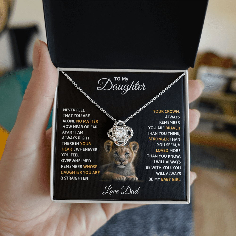 To My Daughter - Always My Baby Girl - Love Knot Necklace - Halliday Gifts