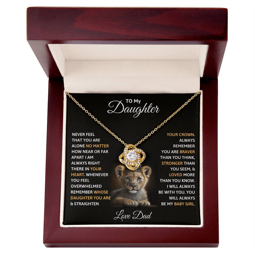 To My Daughter - Always My Baby Girl - Love Knot Necklace - Halliday Gifts