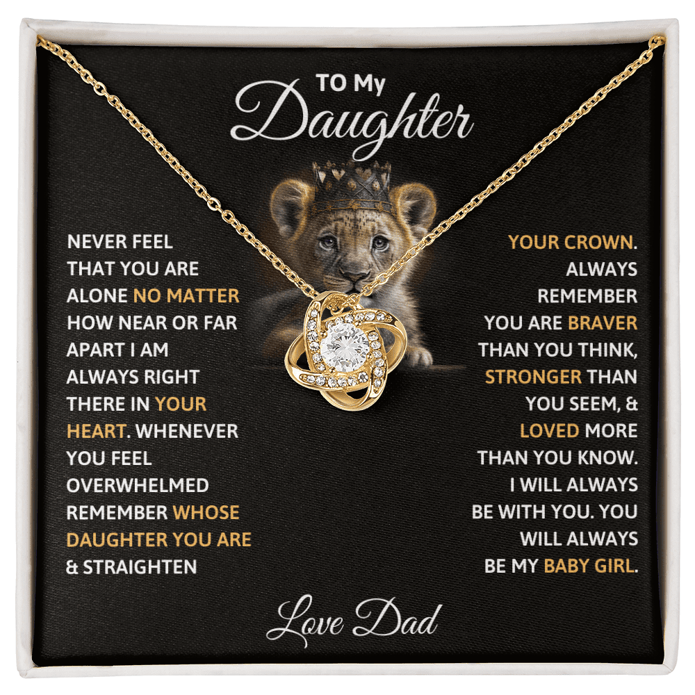 To My Daughter - Always My Baby Girl - Love Knot Necklace - Halliday Gifts
