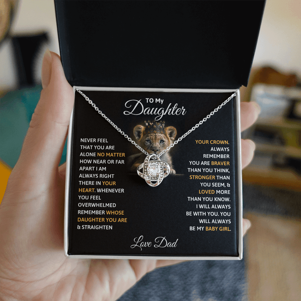 To My Daughter - Always My Baby Girl - Love Knot Necklace - Halliday Gifts