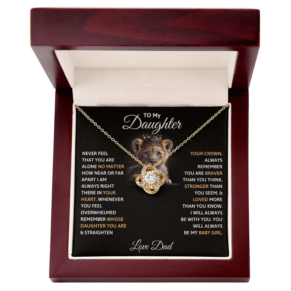 To My Daughter - Always My Baby Girl - Love Knot Necklace - Halliday Gifts
