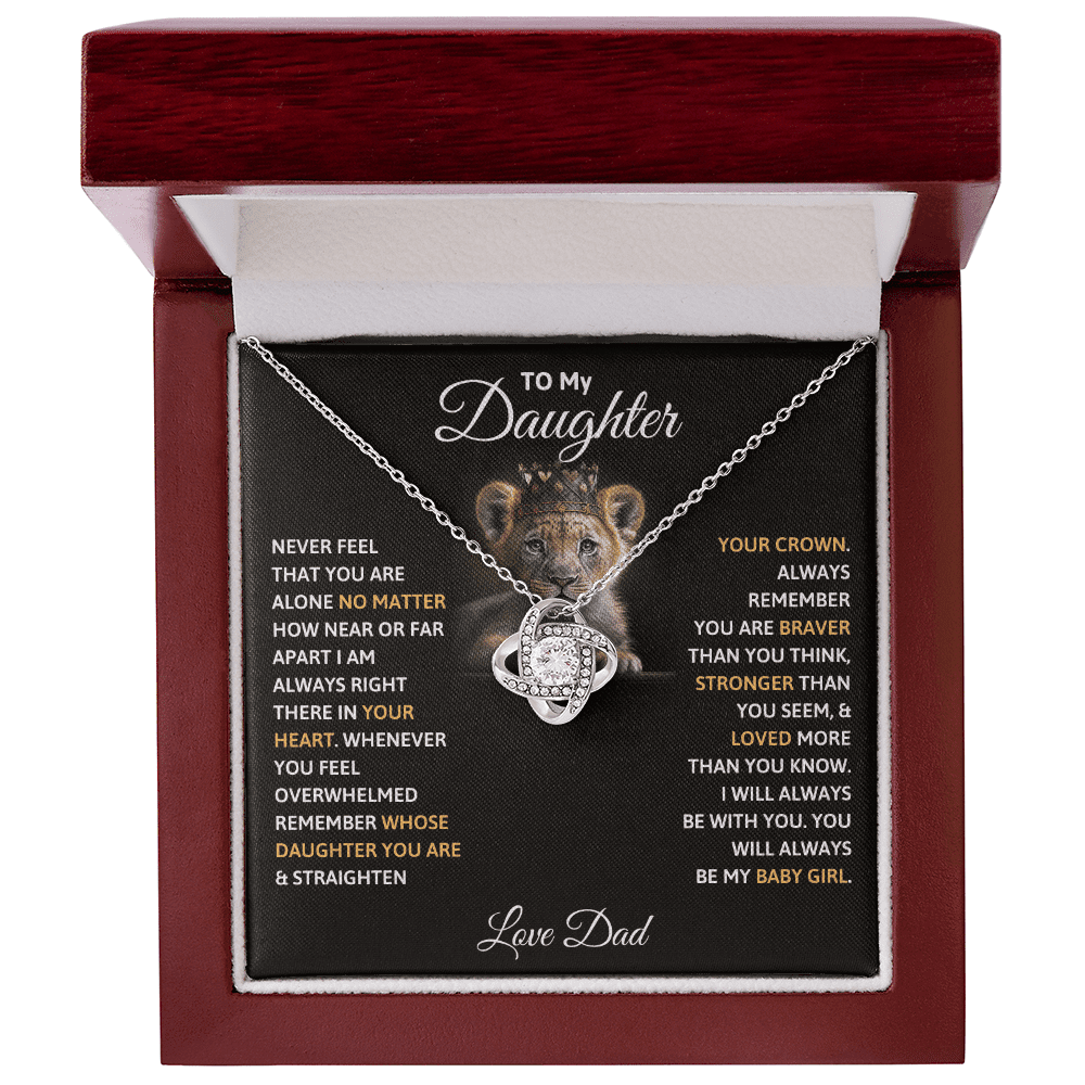 To My Daughter - Always My Baby Girl - Love Knot Necklace - Halliday Gifts