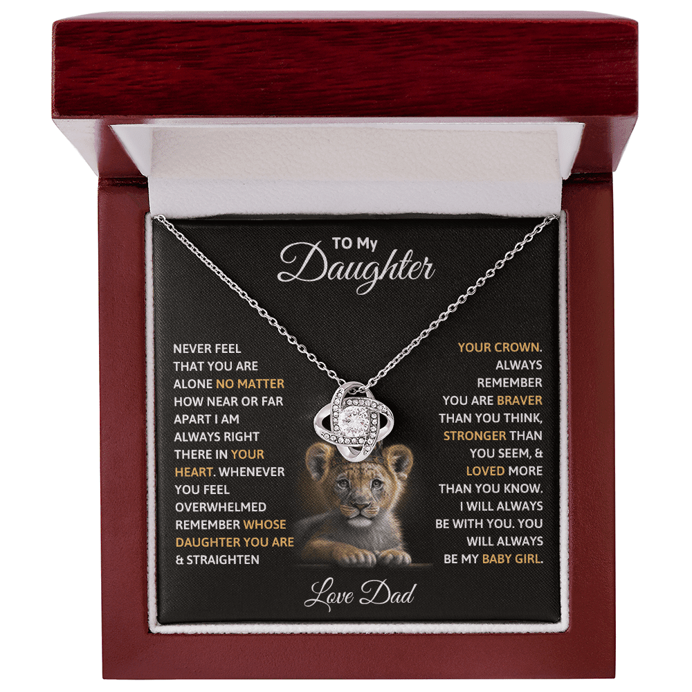 To My Daughter - Always My Baby Girl - Love Knot Necklace - Halliday Gifts