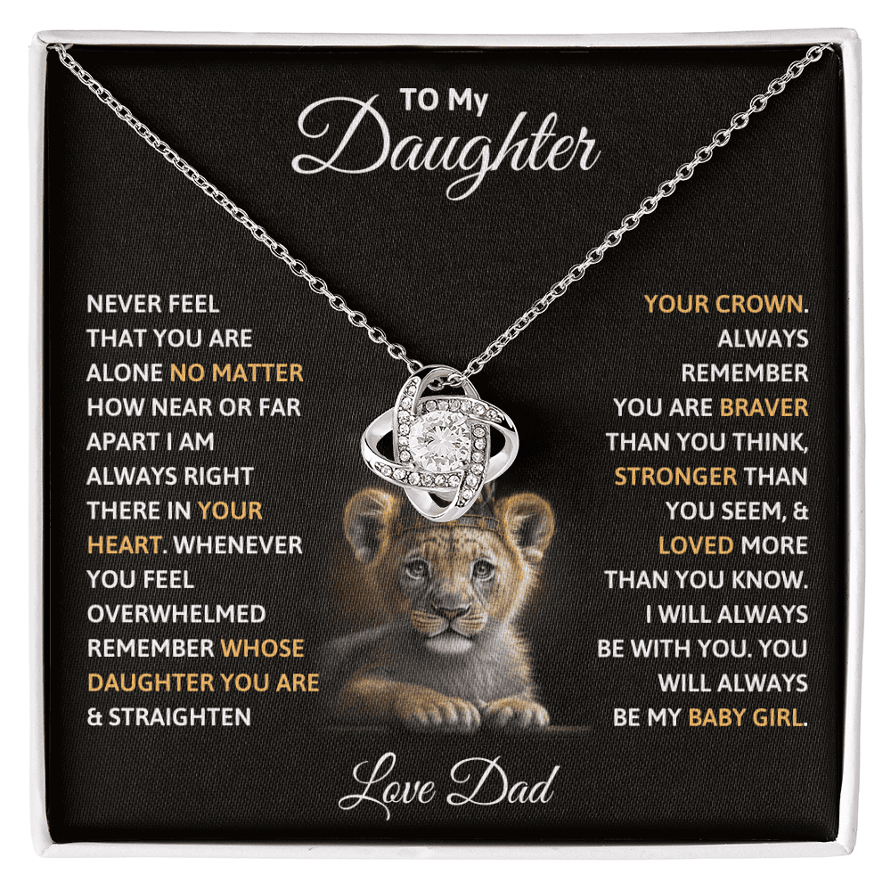 To My Daughter - Always My Baby Girl - Love Knot Necklace - Halliday Gifts
