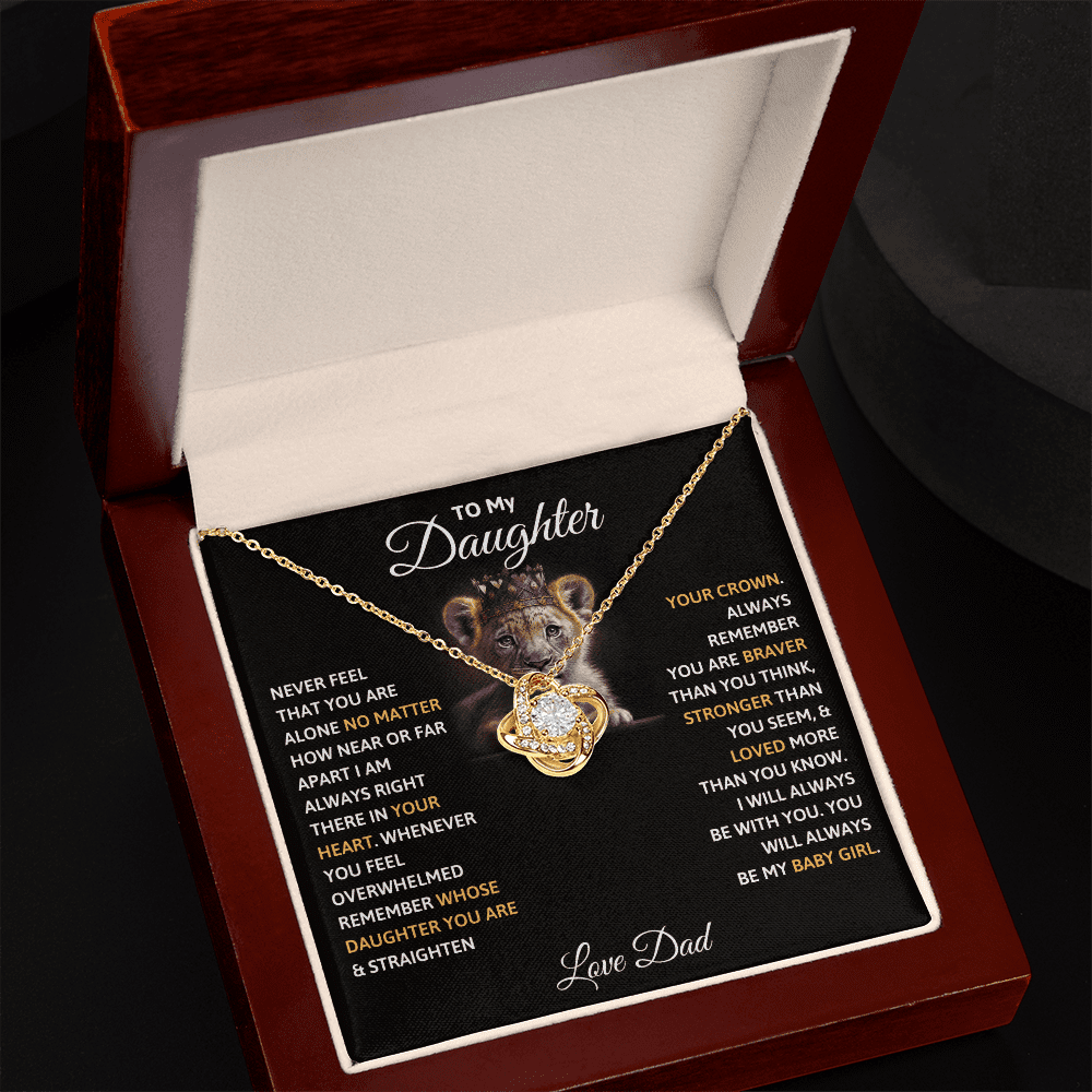 To My Daughter - Always My Baby Girl - Love Knot Necklace - Halliday Gifts