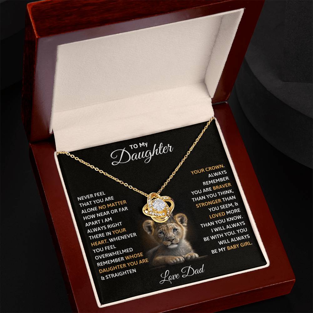 To My Daughter - Always My Baby Girl - Love Knot Necklace - Halliday Gifts