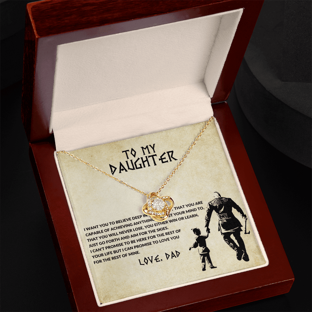 To My Daughter - Believe Deep - Love Knot Necklace - Halliday Gifts