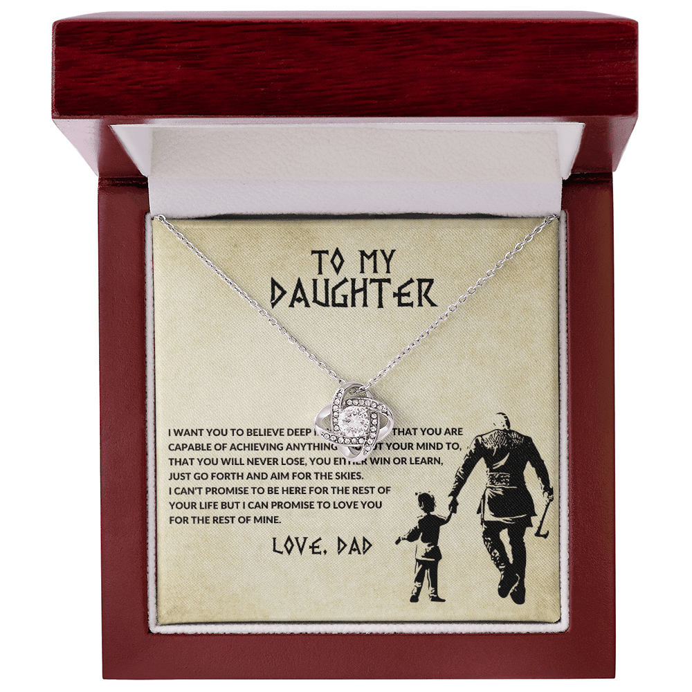 To My Daughter - Believe Deep - Love Knot Necklace - Halliday Gifts