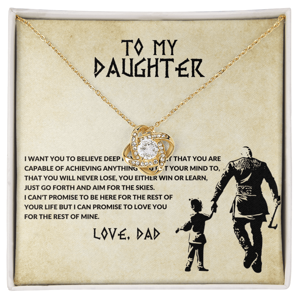 To My Daughter - Believe Deep - Love Knot Necklace - Halliday Gifts