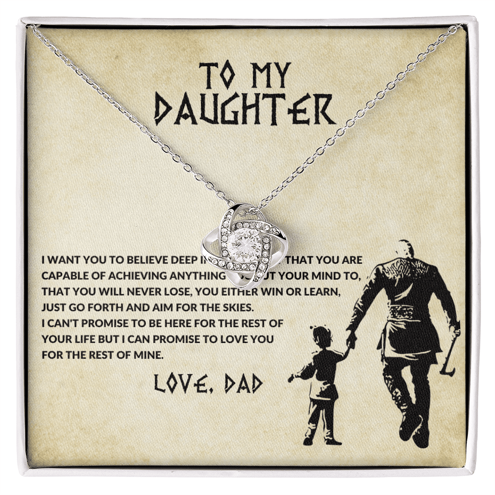To My Daughter - Believe Deep - Love Knot Necklace - Halliday Gifts