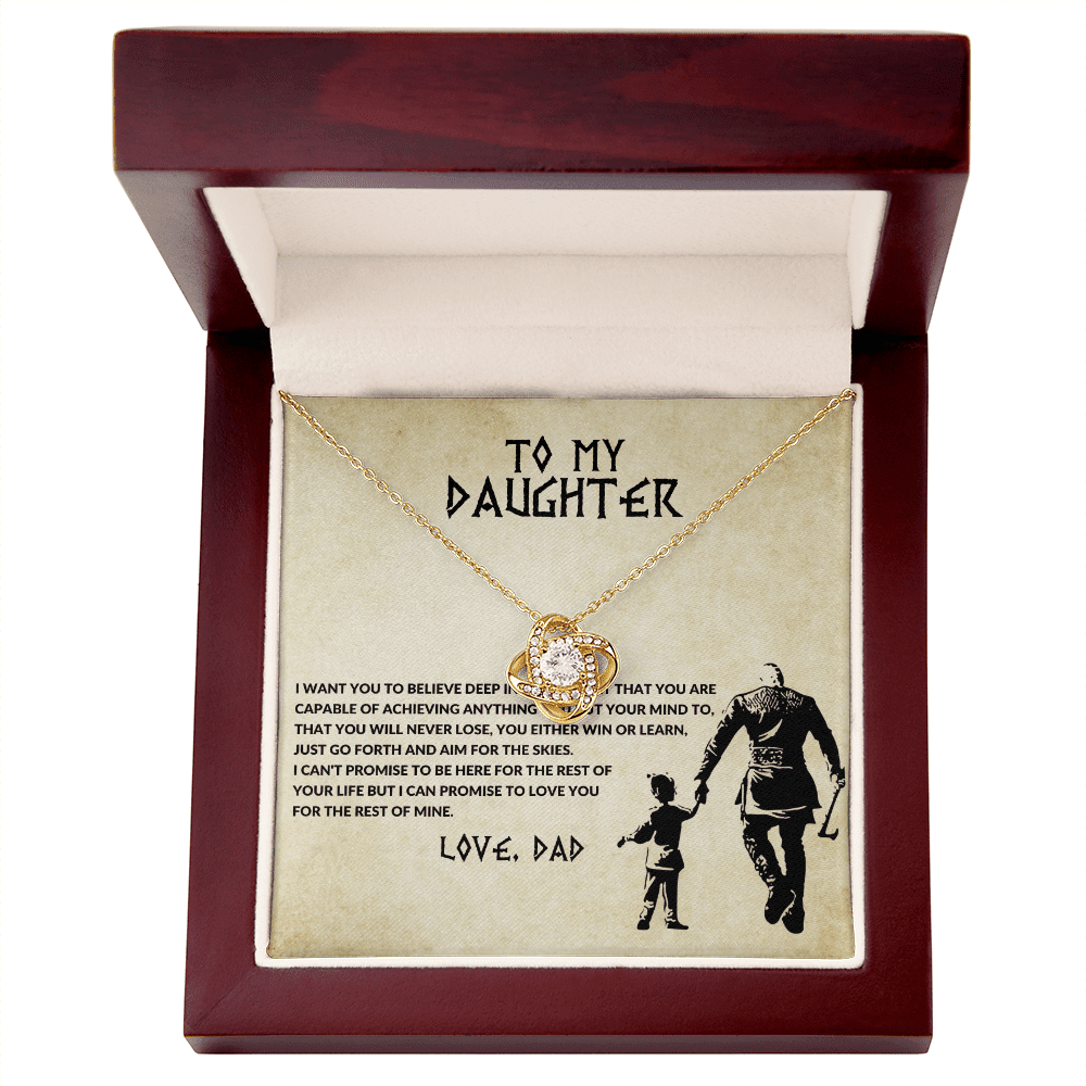 To My Daughter - Believe Deep - Love Knot Necklace - Halliday Gifts