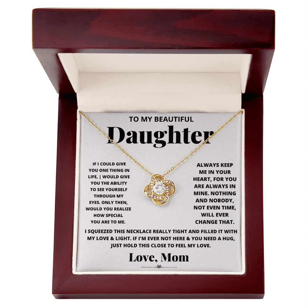 To My Daughter - Keep me in Your Heart - Love Knot Necklace - Halliday Gifts