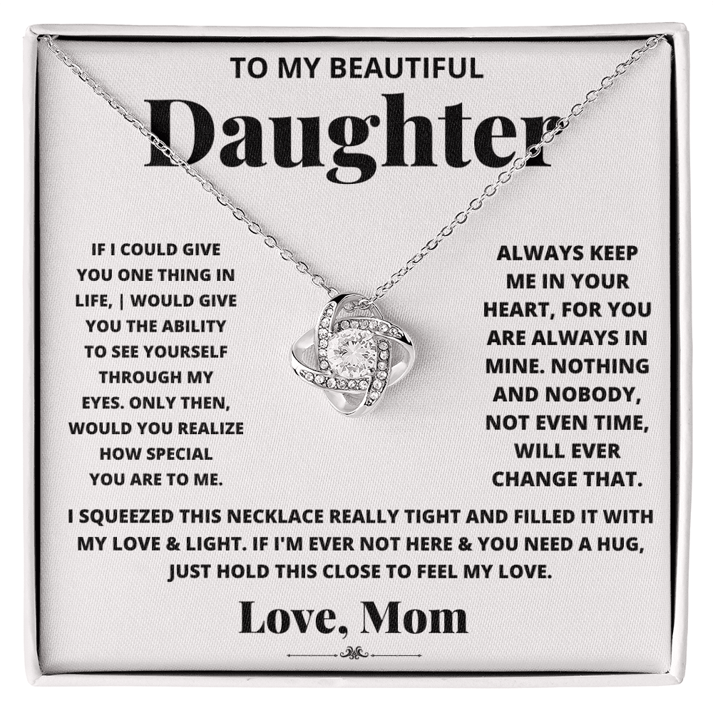To My Daughter - Keep me in Your Heart - Love Knot Necklace - Halliday Gifts