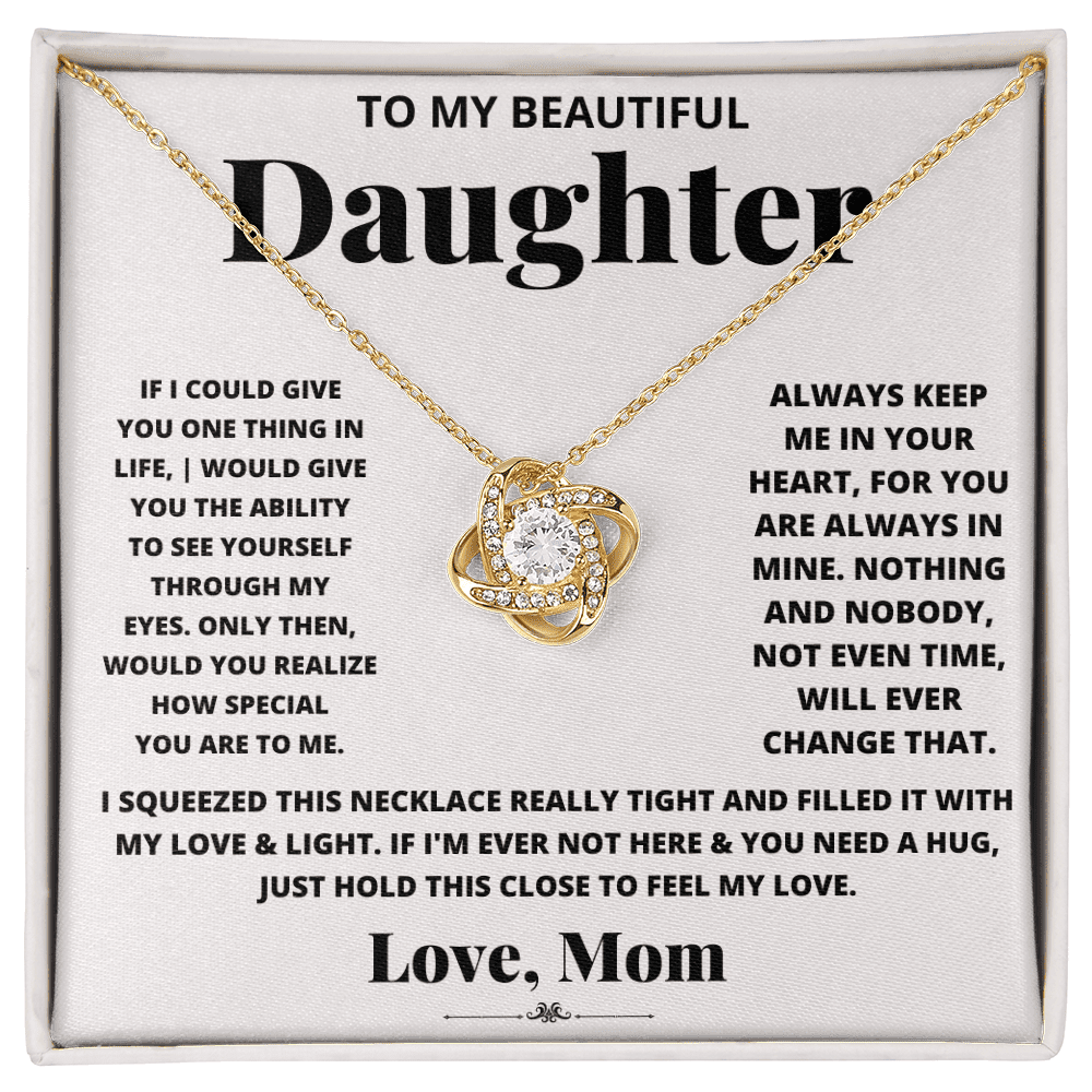 To My Daughter - Keep me in Your Heart - Love Knot Necklace - Halliday Gifts