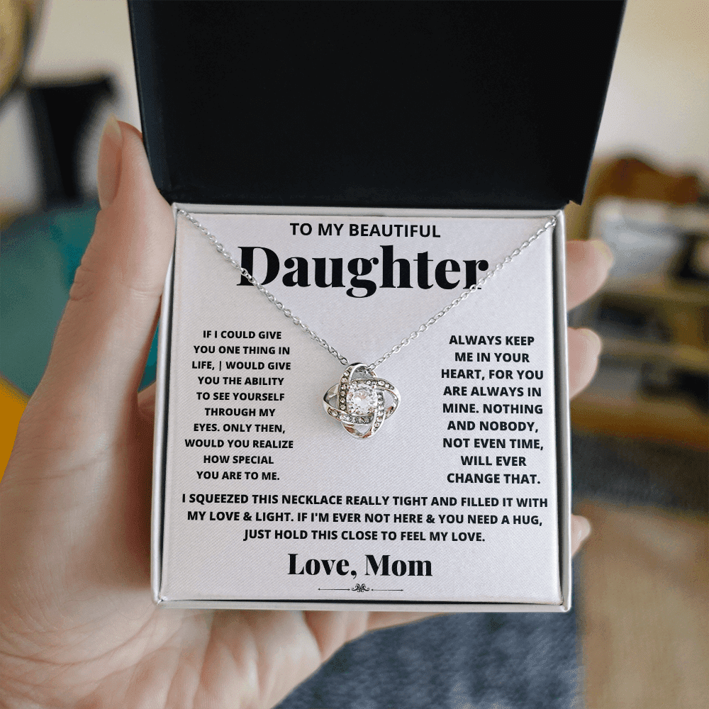 To My Daughter - Keep me in Your Heart - Love Knot Necklace - Halliday Gifts
