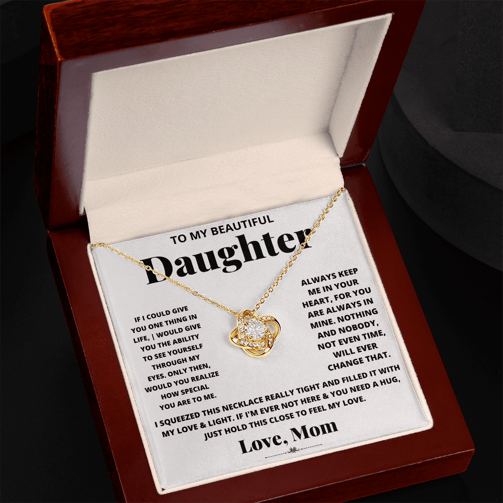To My Daughter - Keep me in Your Heart - Love Knot Necklace - Halliday Gifts