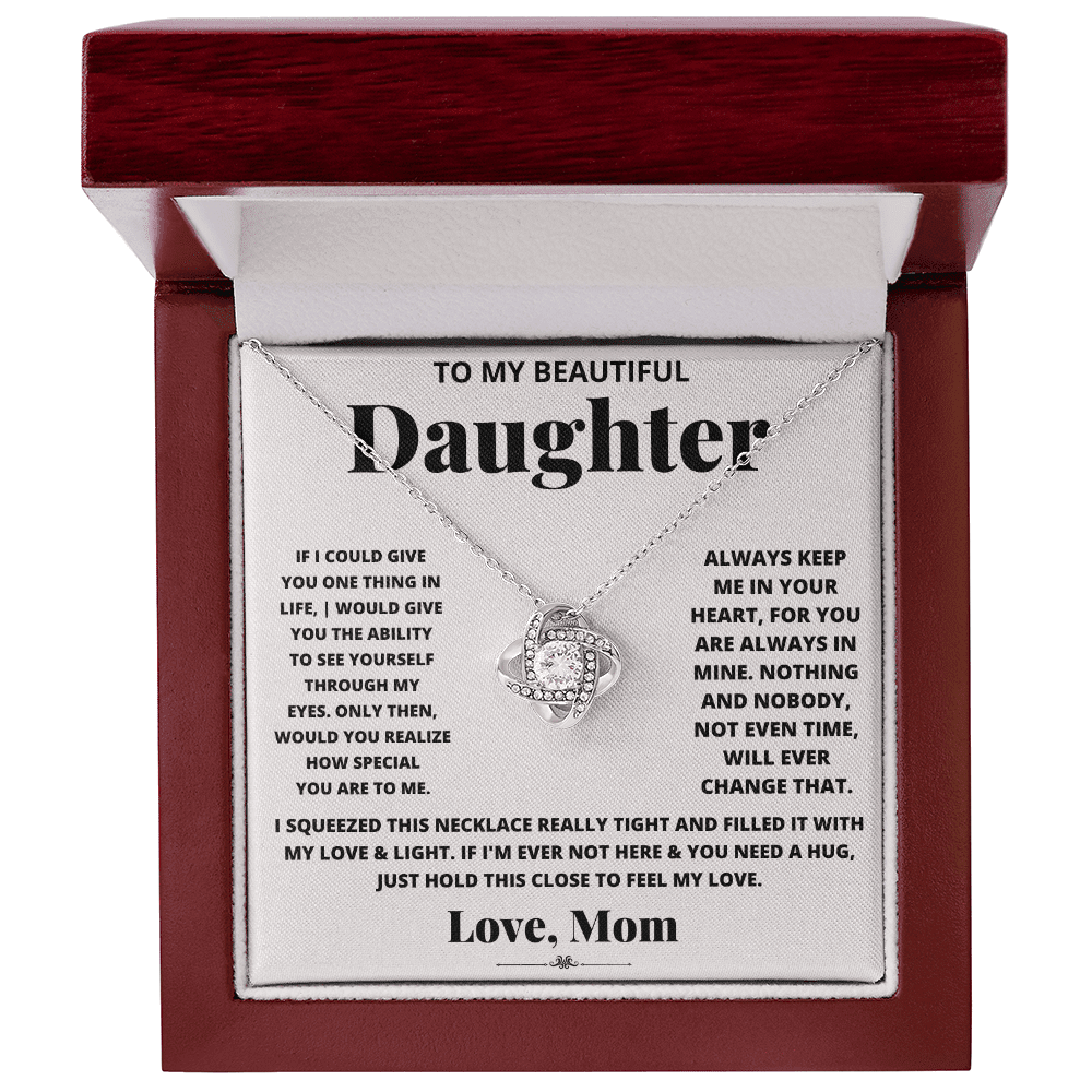 To My Daughter - Keep me in Your Heart - Love Knot Necklace - Halliday Gifts