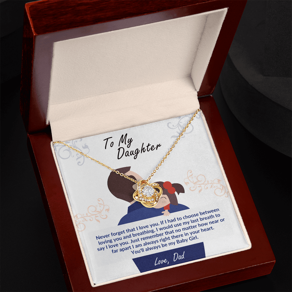 To My Daughter - My Baby Girl - Love Knot Necklace - Halliday Gifts