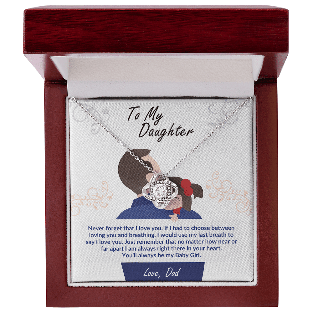 To My Daughter - My Baby Girl - Love Knot Necklace - Halliday Gifts