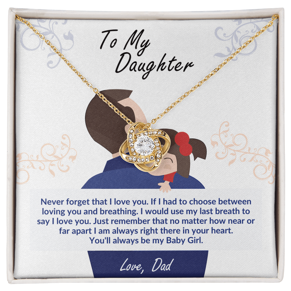To My Daughter - My Baby Girl - Love Knot Necklace - Halliday Gifts