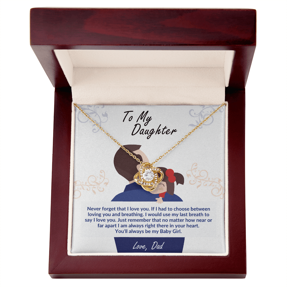 To My Daughter - My Baby Girl - Love Knot Necklace - Halliday Gifts