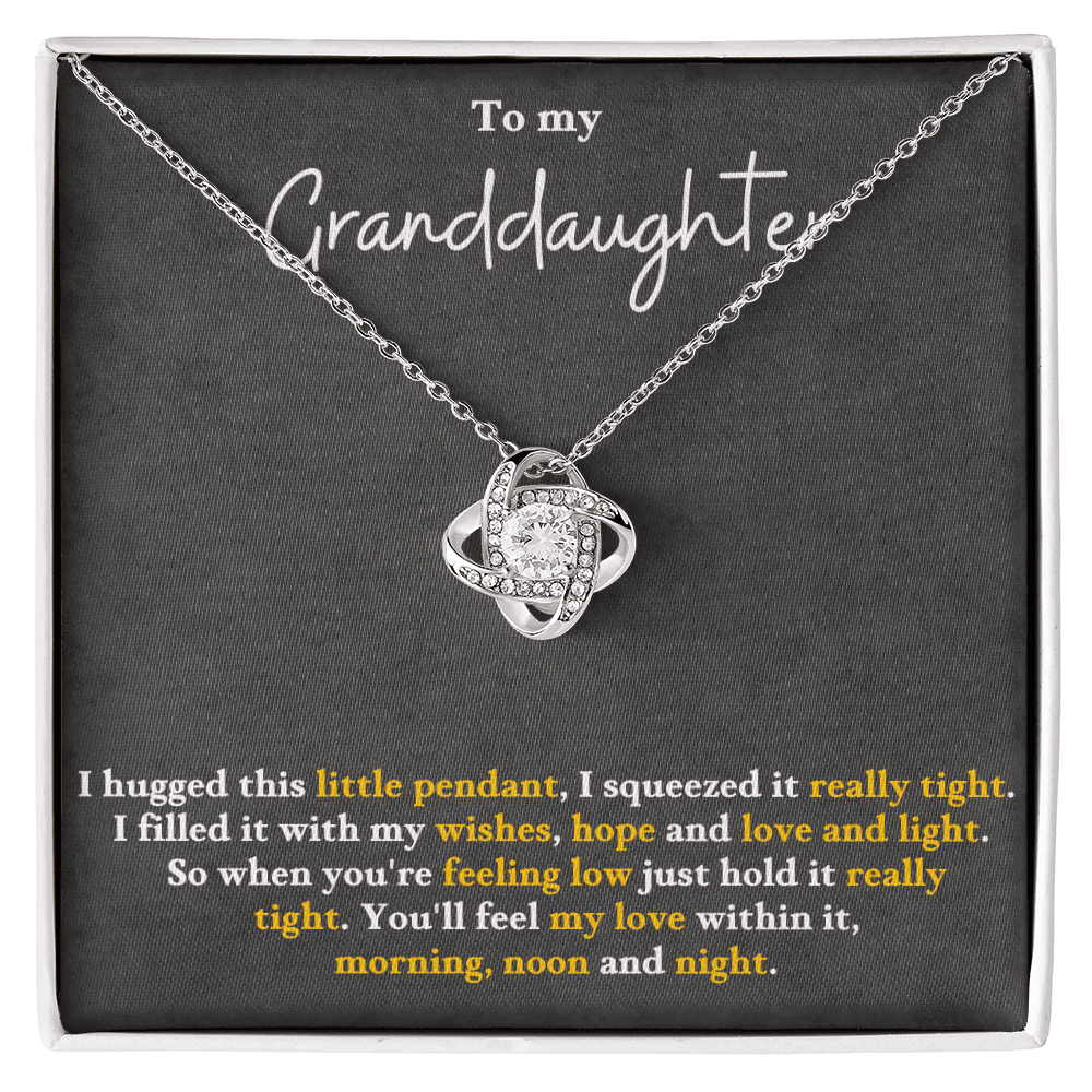To My Granddaughter - Hold It Tight - Love Knot Necklace - Halliday Gifts