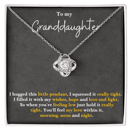 To My Granddaughter - Hold It Tight - Love Knot Necklace - Halliday Gifts