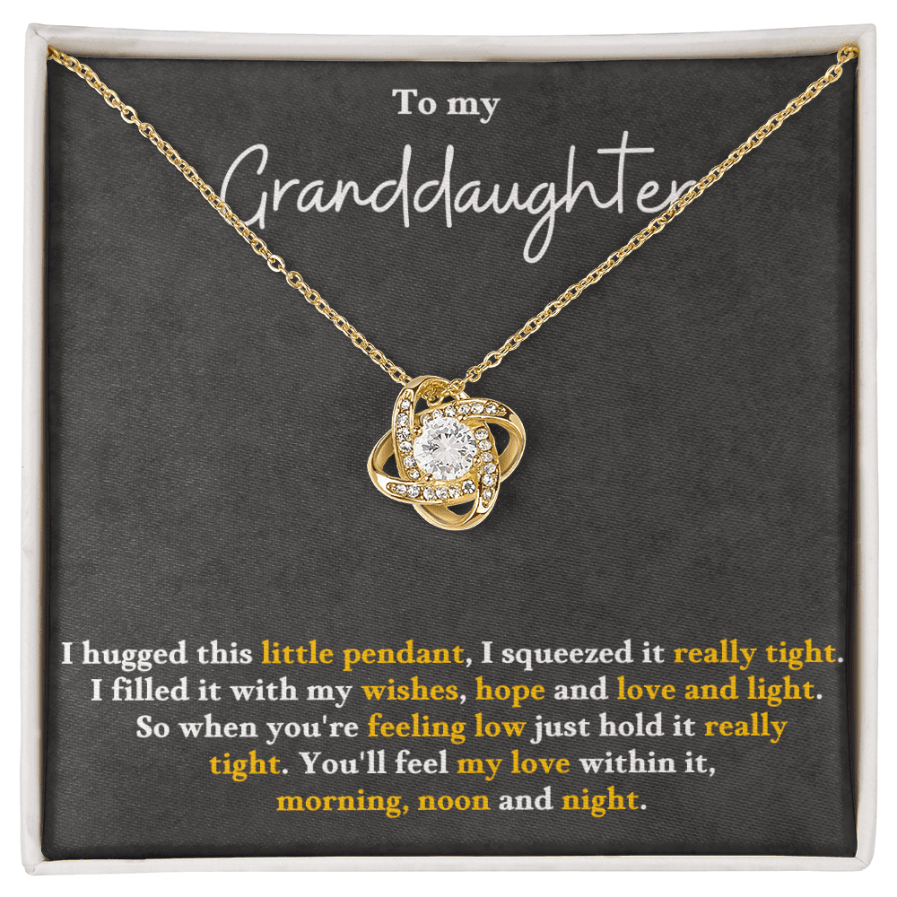To My Granddaughter - Hold It Tight - Love Knot Necklace - Halliday Gifts