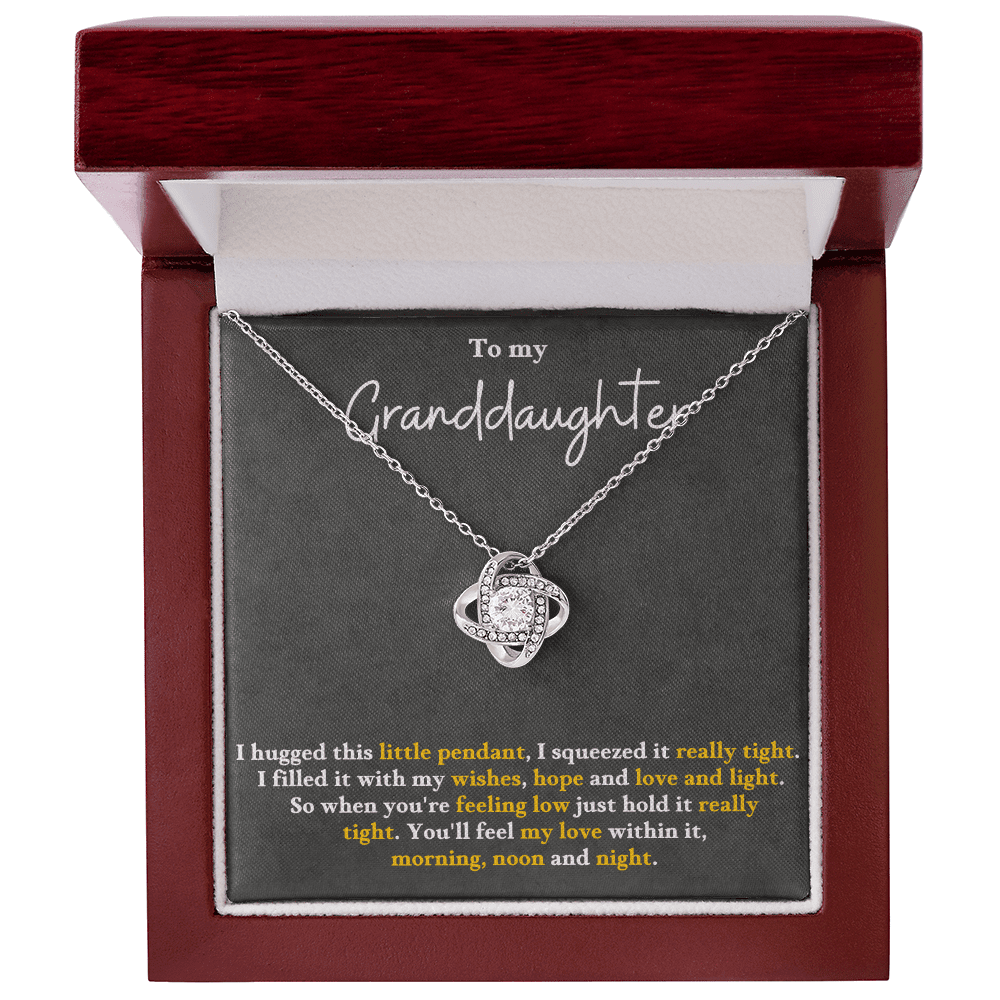 To My Granddaughter - Hold It Tight - Love Knot Necklace - Halliday Gifts