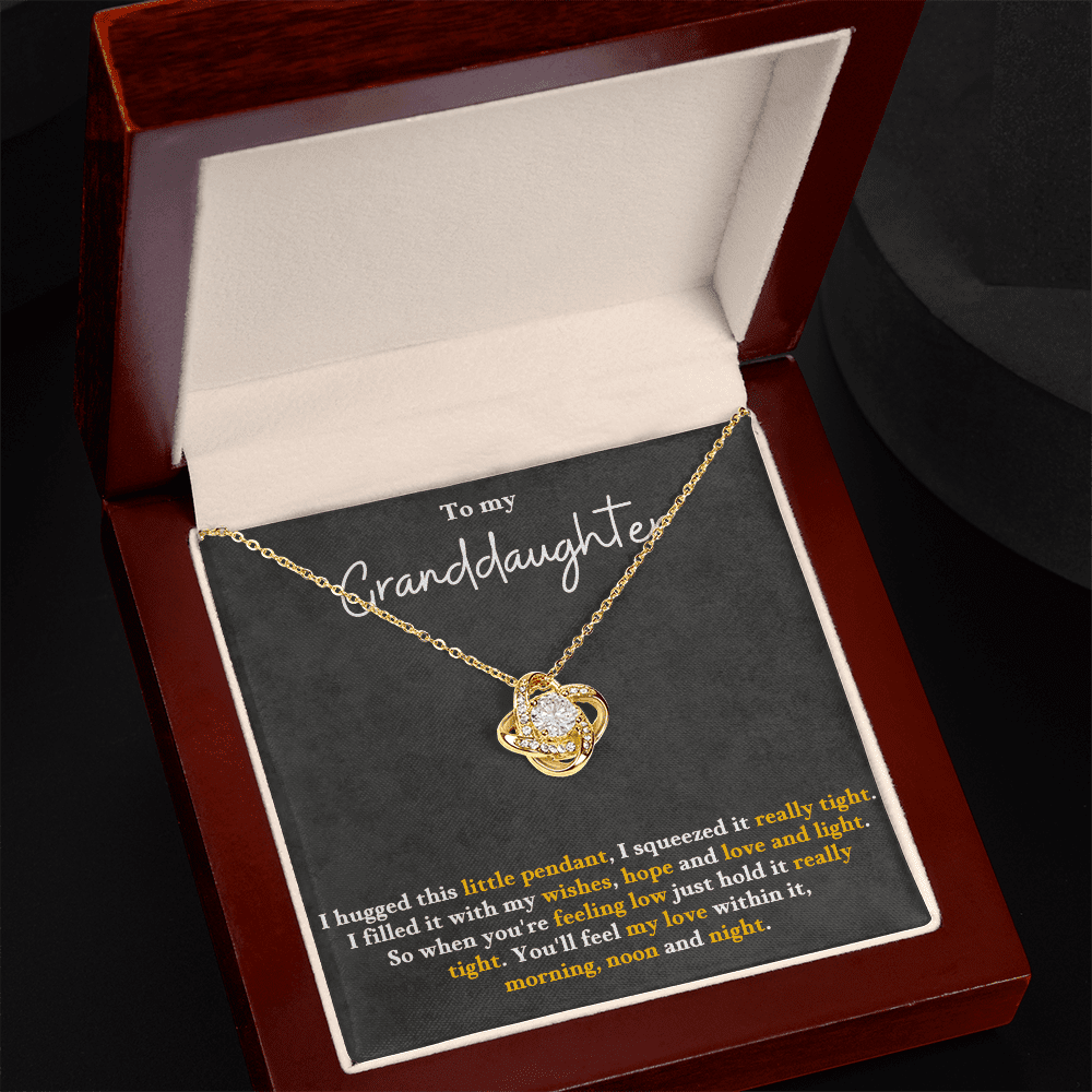 To My Granddaughter - Hold It Tight - Love Knot Necklace - Halliday Gifts