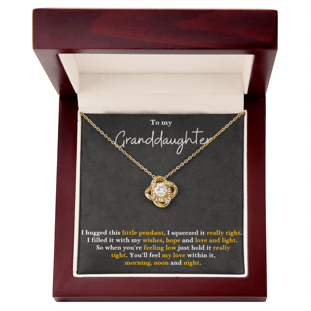 To My Granddaughter - Hold It Tight - Love Knot Necklace - Halliday Gifts