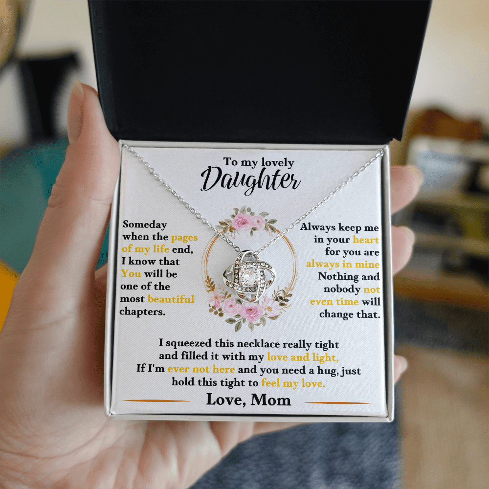 To My Lovely Daughter - Love Knot Necklace - Halliday Gifts