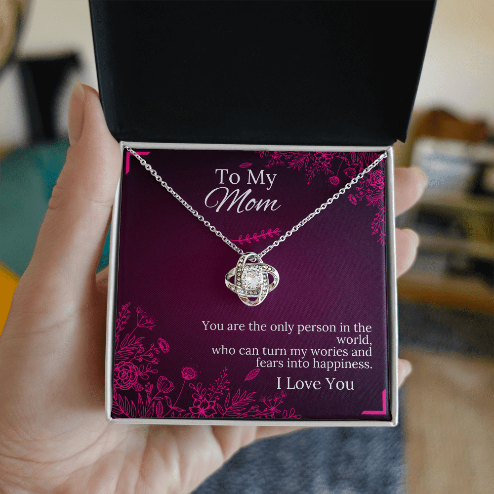 To My Mom - Happiness - Love Knot Necklace - Halliday Gifts