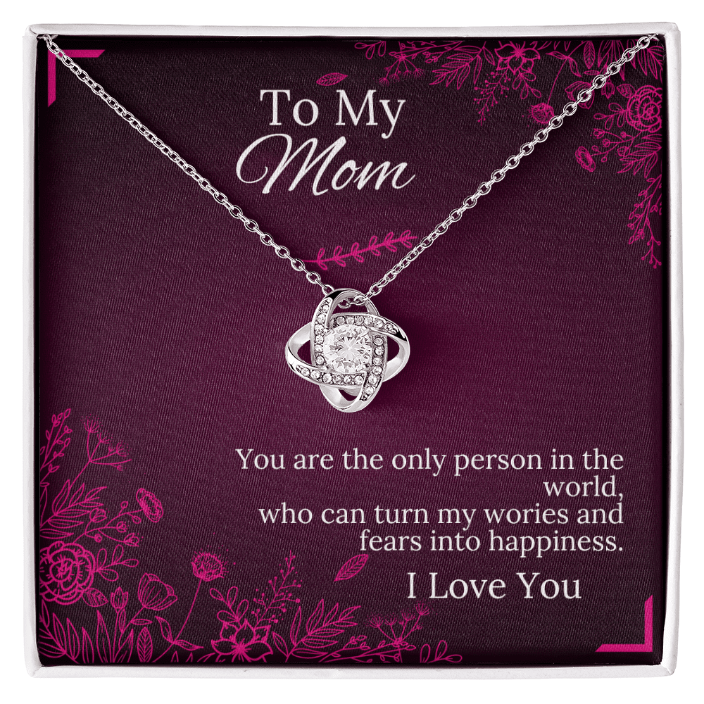 To My Mom - Happiness - Love Knot Necklace - Halliday Gifts