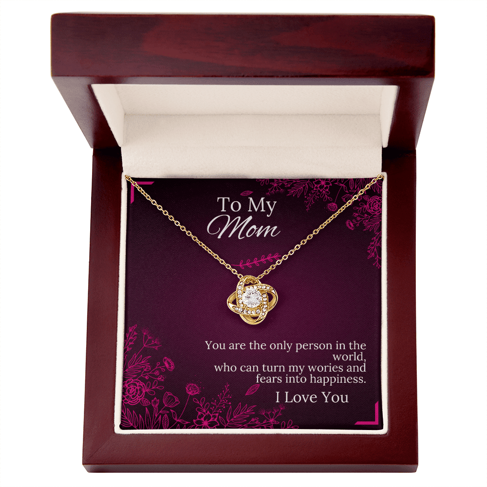To My Mom - Happiness - Love Knot Necklace - Halliday Gifts