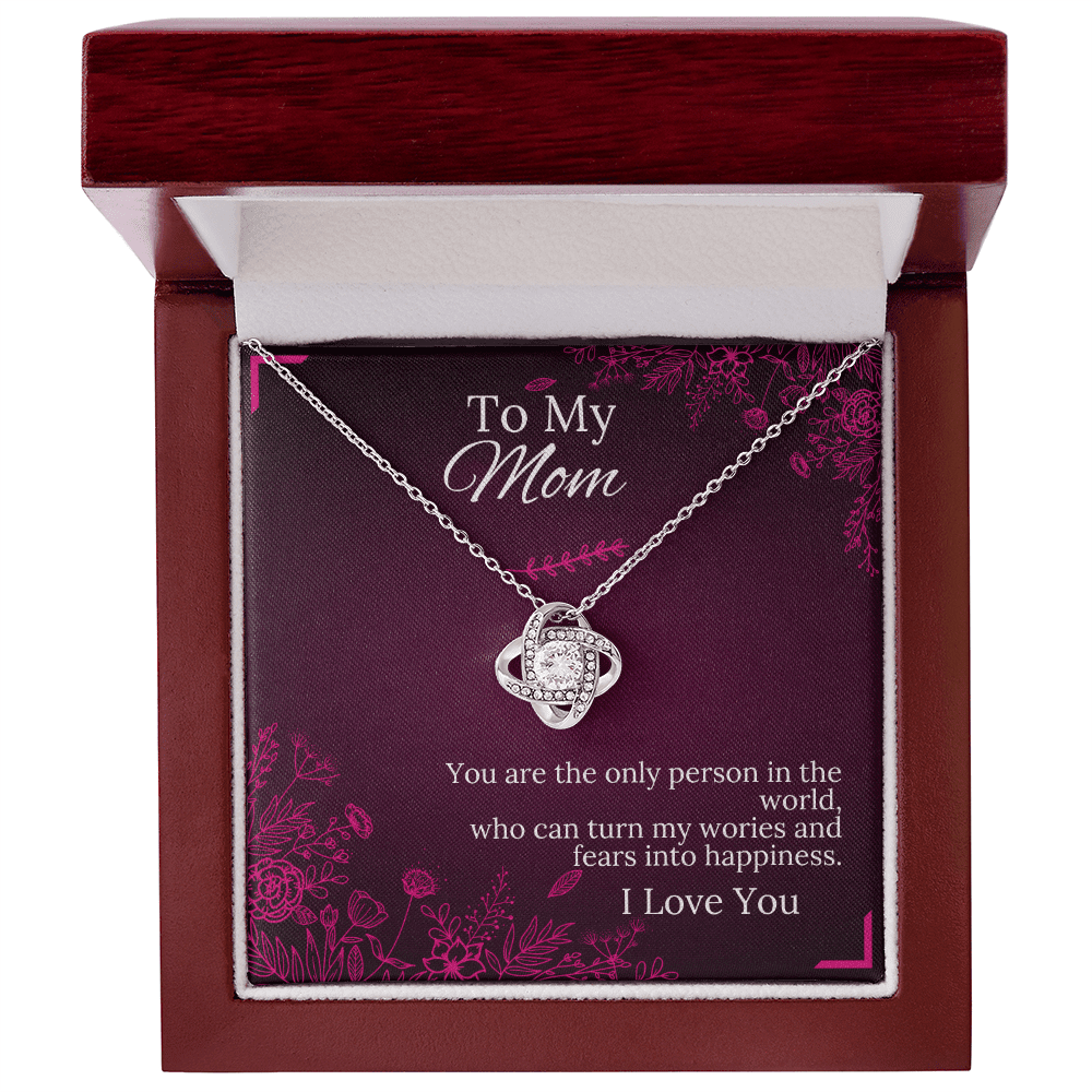 To My Mom - Happiness - Love Knot Necklace - Halliday Gifts