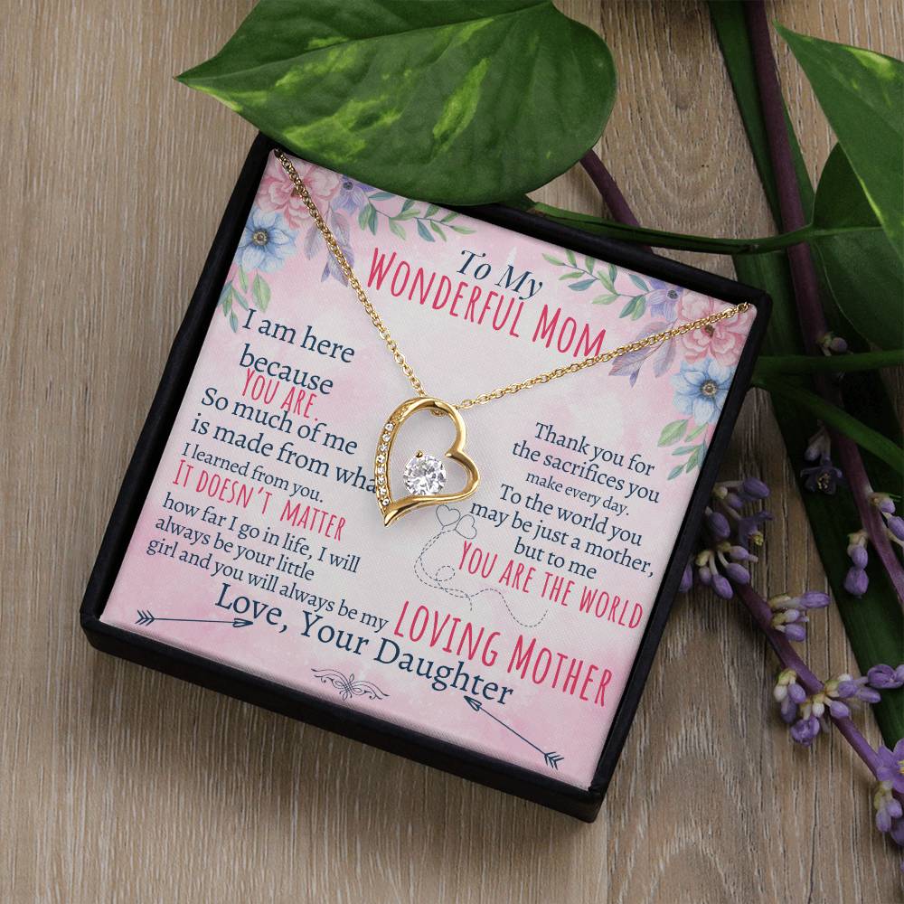 To My Mom - Loving Mother - Forever Love Necklace - Halliday Gifts