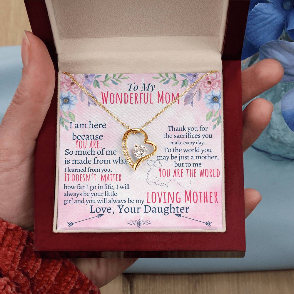 To My Mom - Loving Mother - Forever Love Necklace - Halliday Gifts