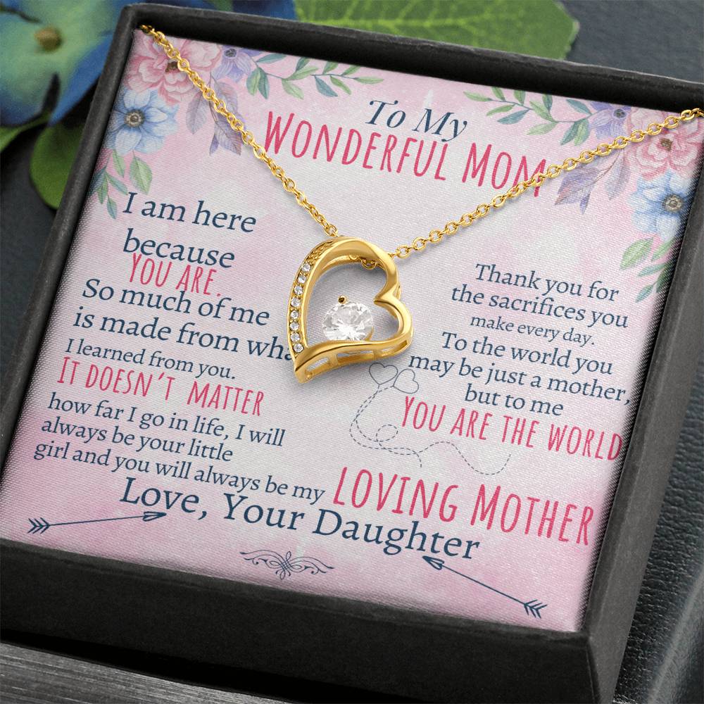 To My Mom - Loving Mother - Forever Love Necklace - Halliday Gifts
