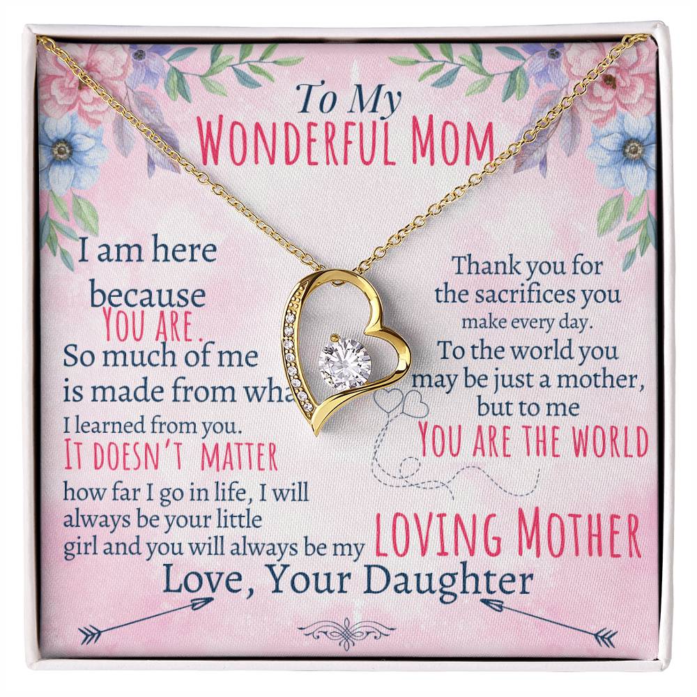 To My Mom - Loving Mother - Forever Love Necklace - Halliday Gifts