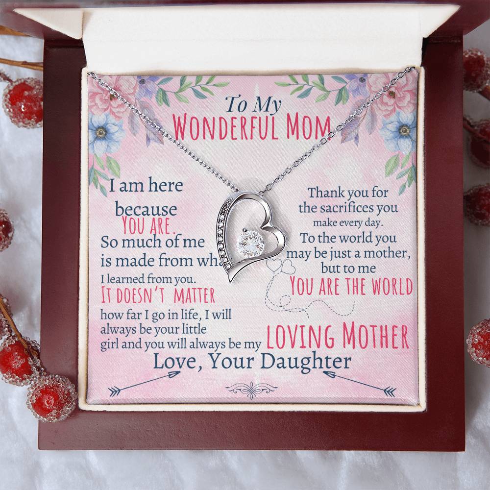 To My Mom - Loving Mother - Forever Love Necklace - Halliday Gifts