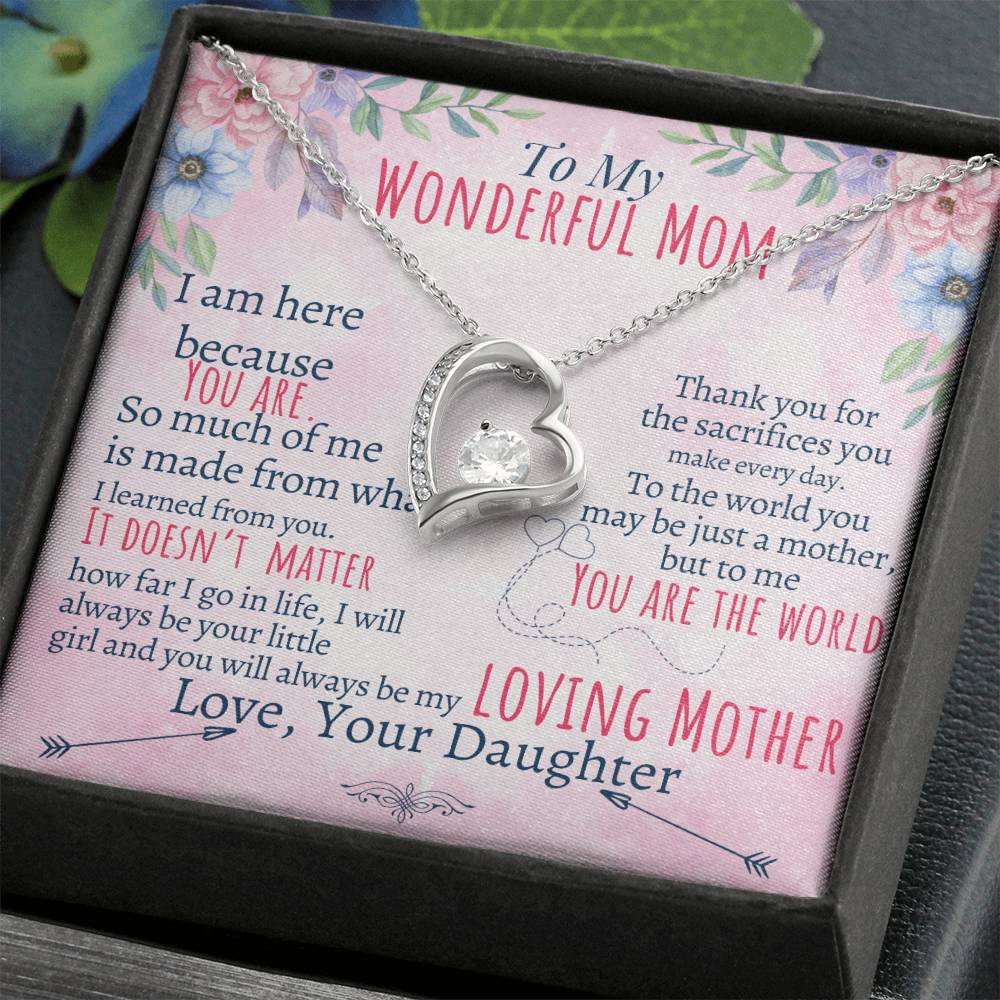 To My Mom - Loving Mother - Forever Love Necklace - Halliday Gifts