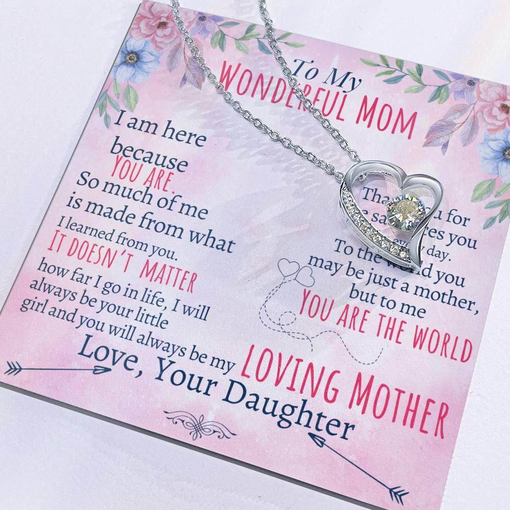 To My Mom - Loving Mother - Forever Love Necklace - Halliday Gifts