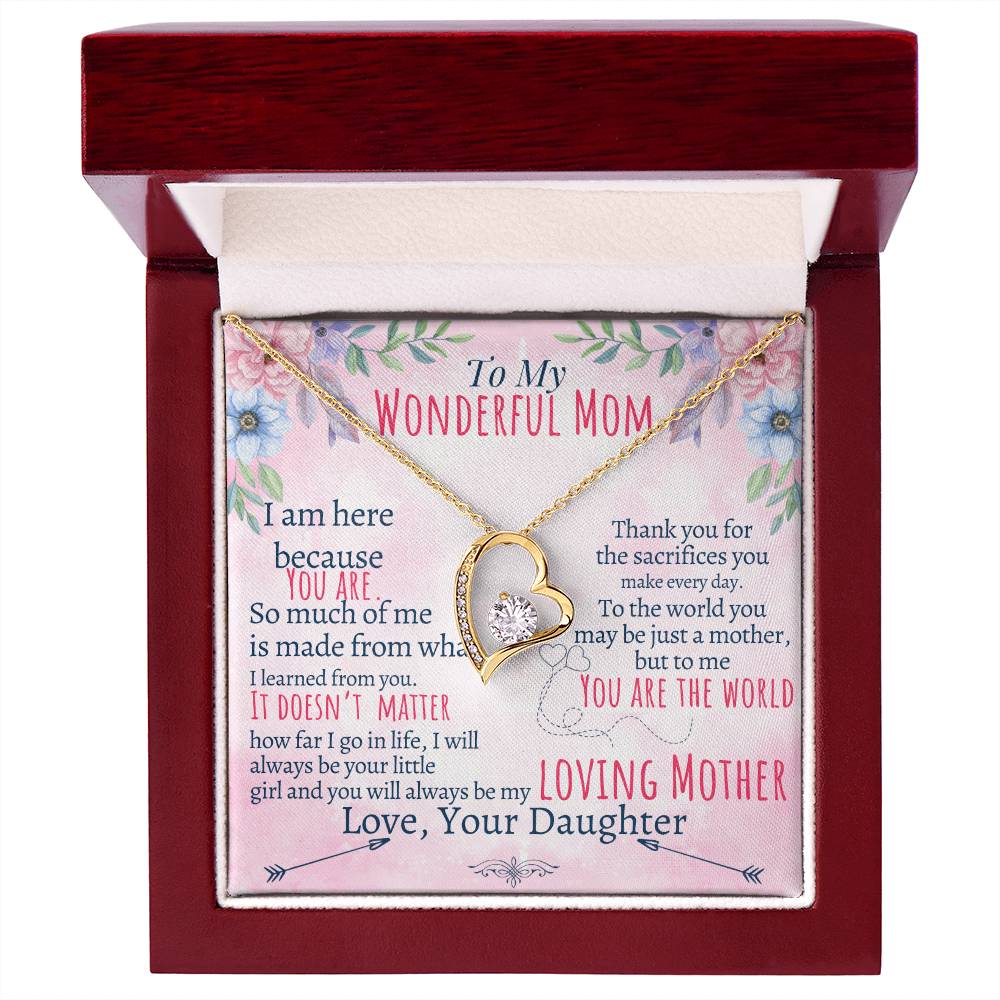 To My Mom - Loving Mother - Forever Love Necklace - Halliday Gifts